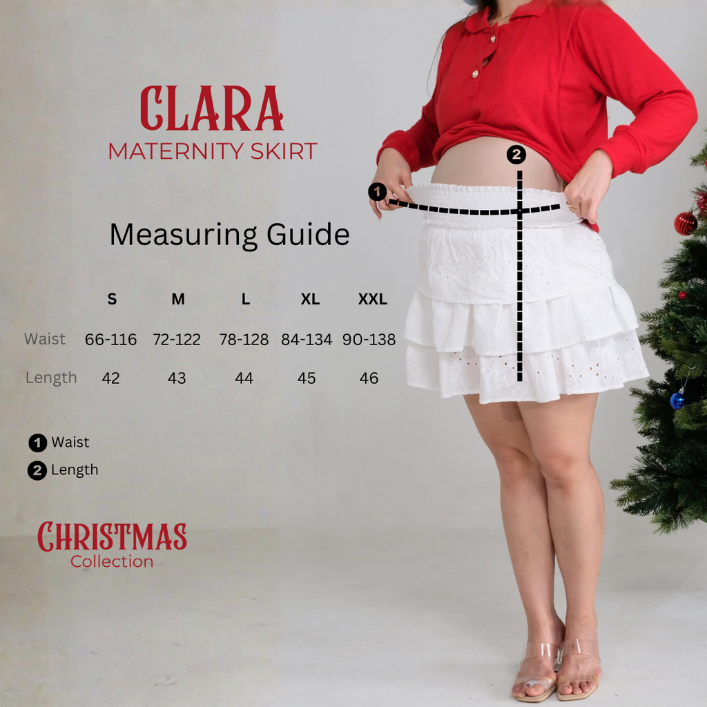 Clara Ruffle Maternity Skirt in White
