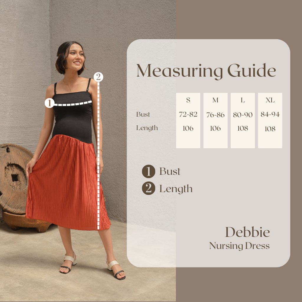 Debbie Nursing dress In Burnt Orange