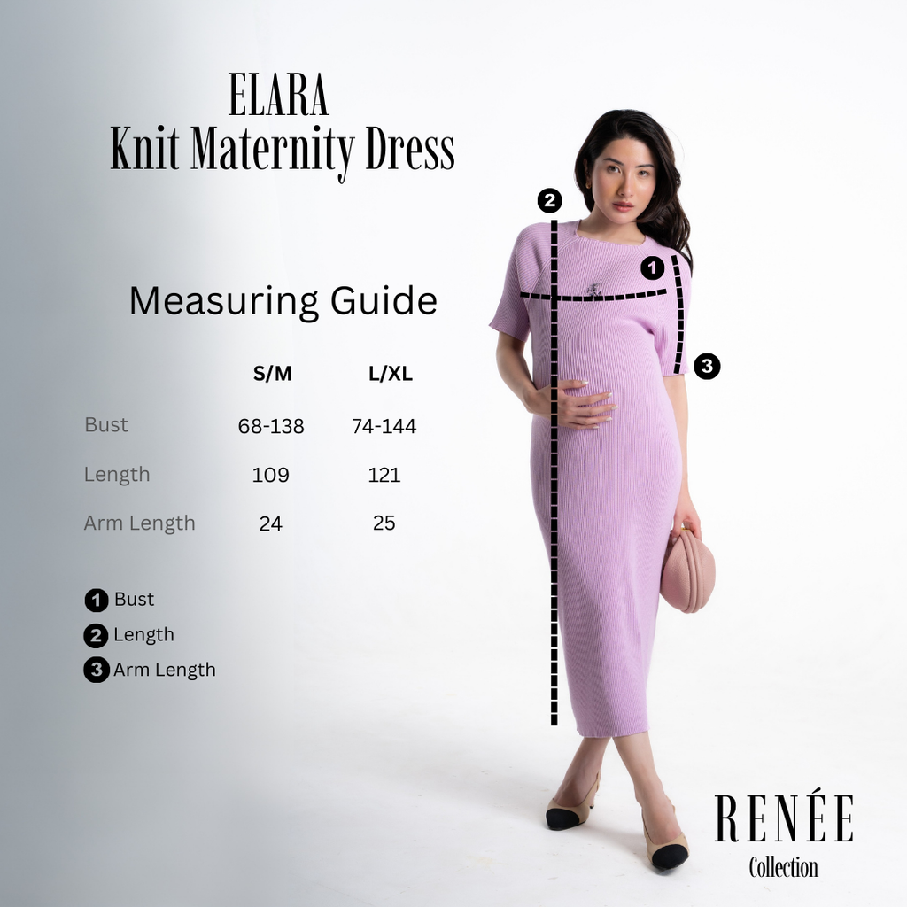 The Elara Knit Maternity Dress in Powder Rose