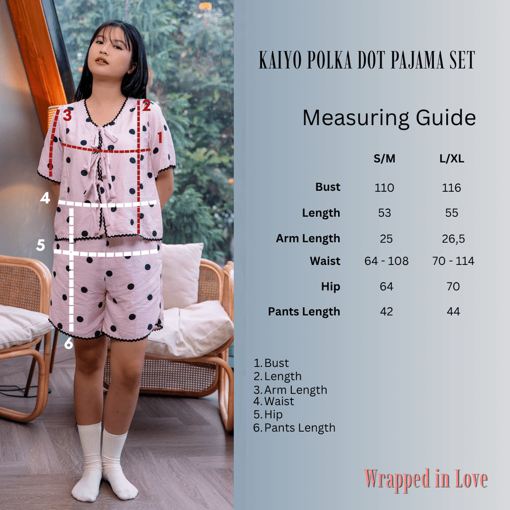 Kaiyo Polka Dot Pajama Set in Black