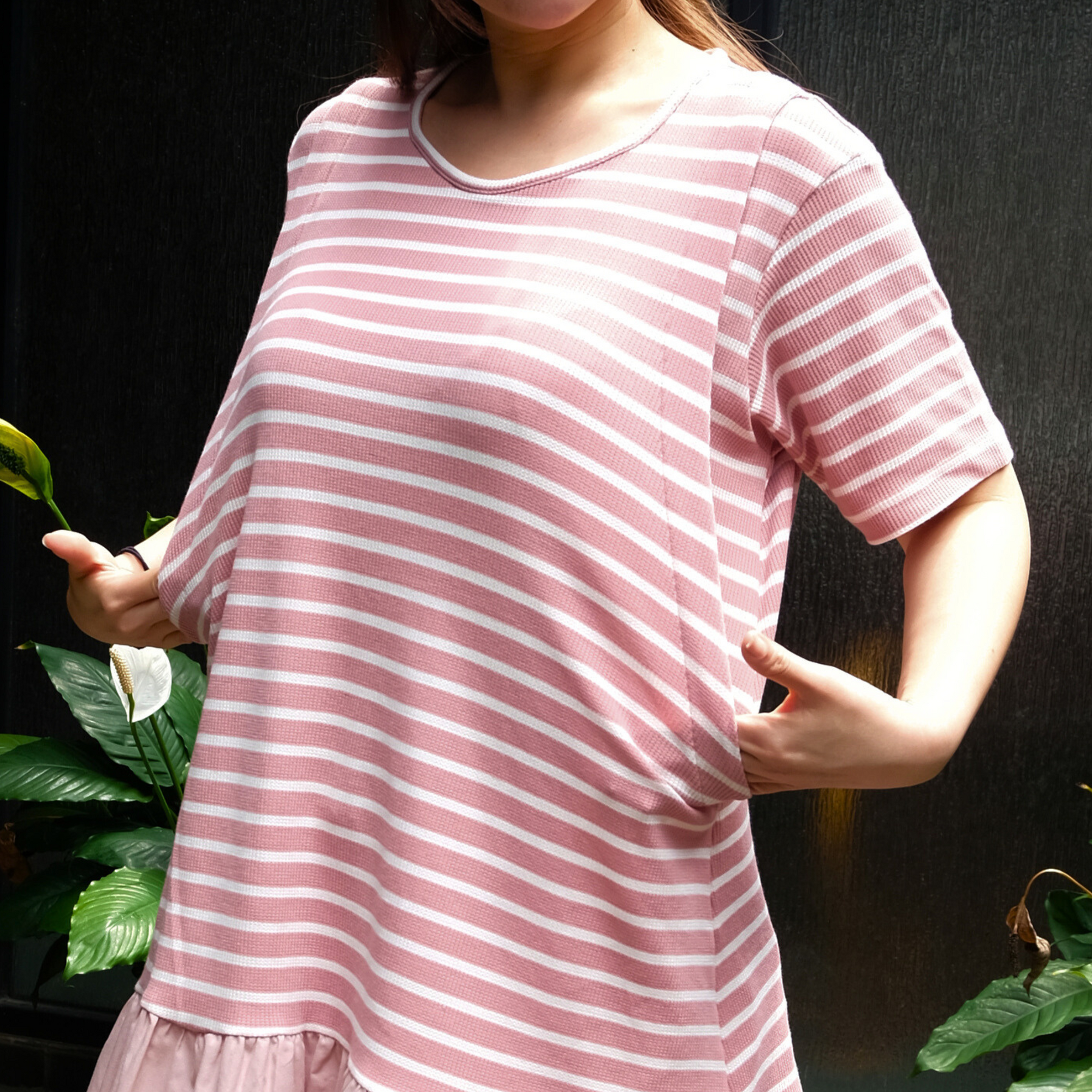 Oiva Nursing Dress in Blush Pink