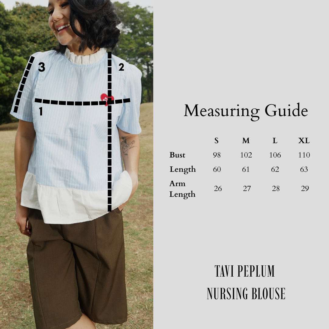Tavi Peplum Nursing Blouse in Skyblue