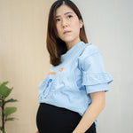 Muat gambar ke penampil Galeri, Hellomommy x Michaela Nursing TEE In Sky Blue
