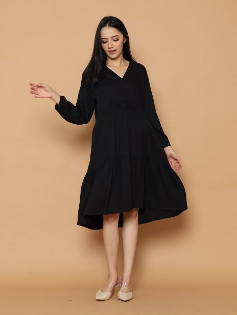Maia Nursing Dress in Black