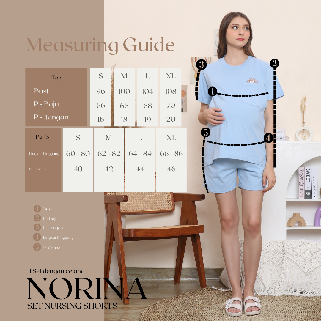 Norina Set Nursing Shorts in Carolina Blue