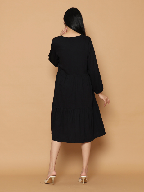 Maia Nursing Dress in Black