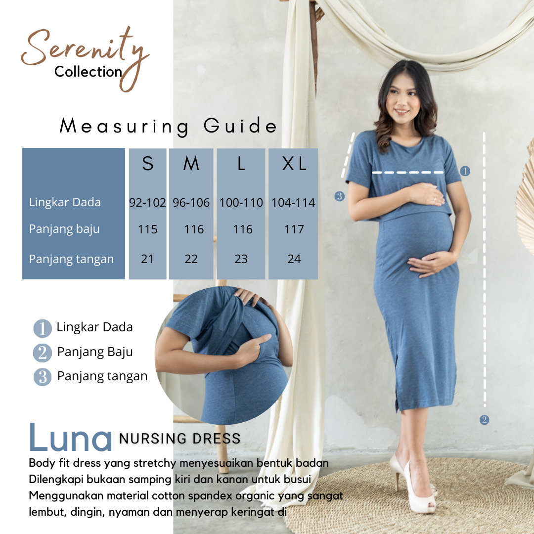 Luna Nursing Dress Jade Black