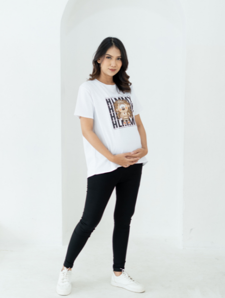 Basic Mommy Tee Porcupine White