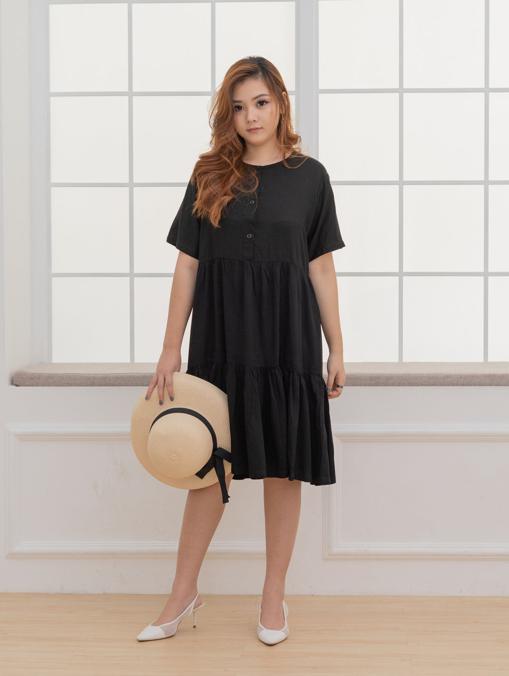 Bella Dress Two Tiered in Black