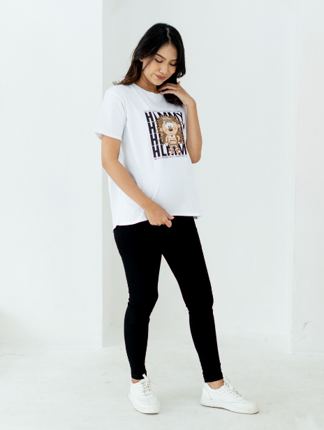 Basic Mommy Tee Porcupine White