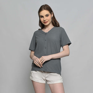 Ariana Blouse in Steel Grey