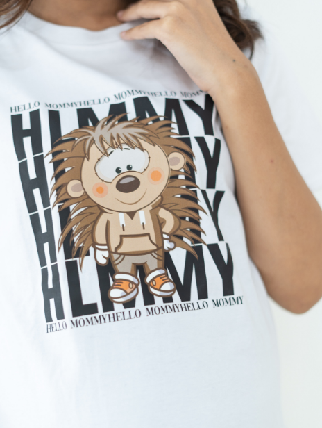 Basic Mommy Tee Porcupine White
