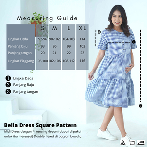 Bella Dress Square Pattern Amber