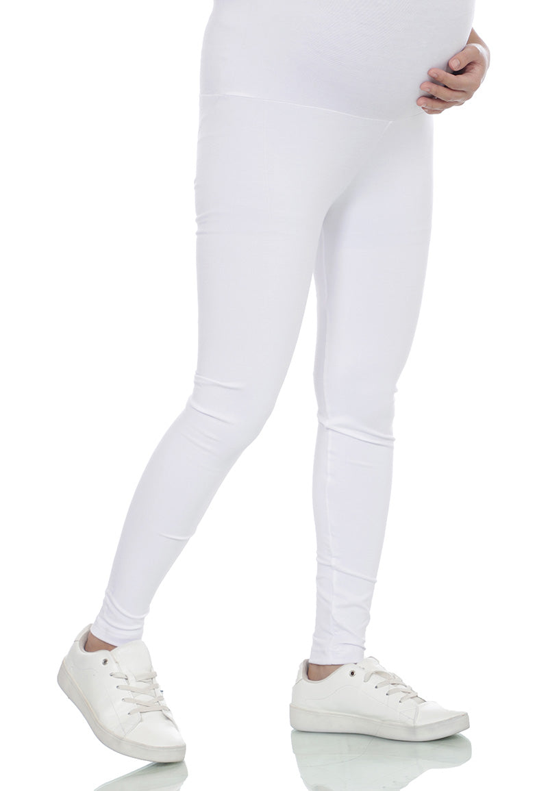 Cora maternity legging in white