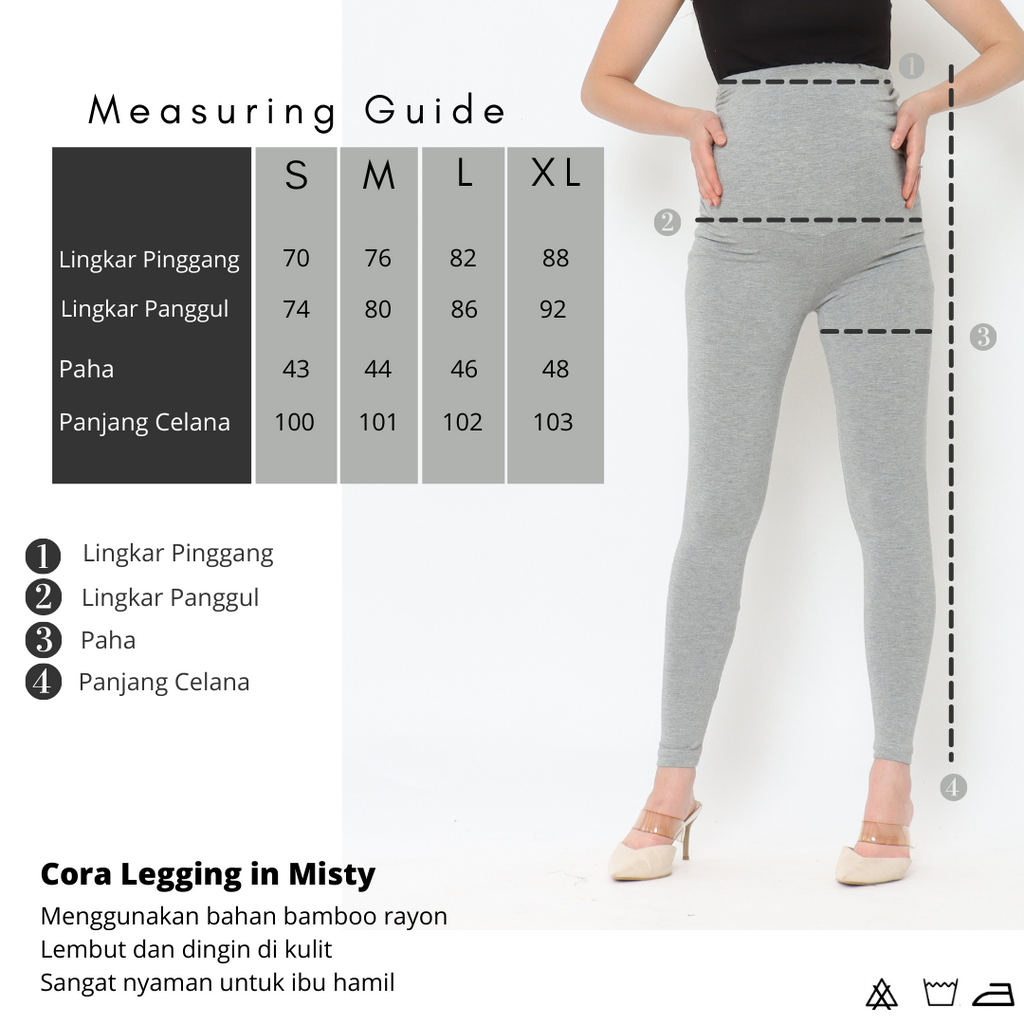Cora maternity legging in Misty