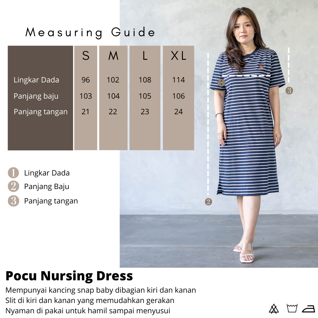 Pocu Nursing Dress Navy