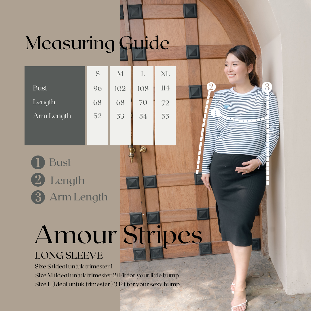 Amour Stripes Long Sleeve in Navy