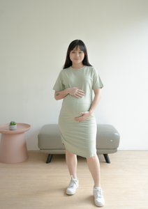 Kaylee Maternity Dress in Matcha