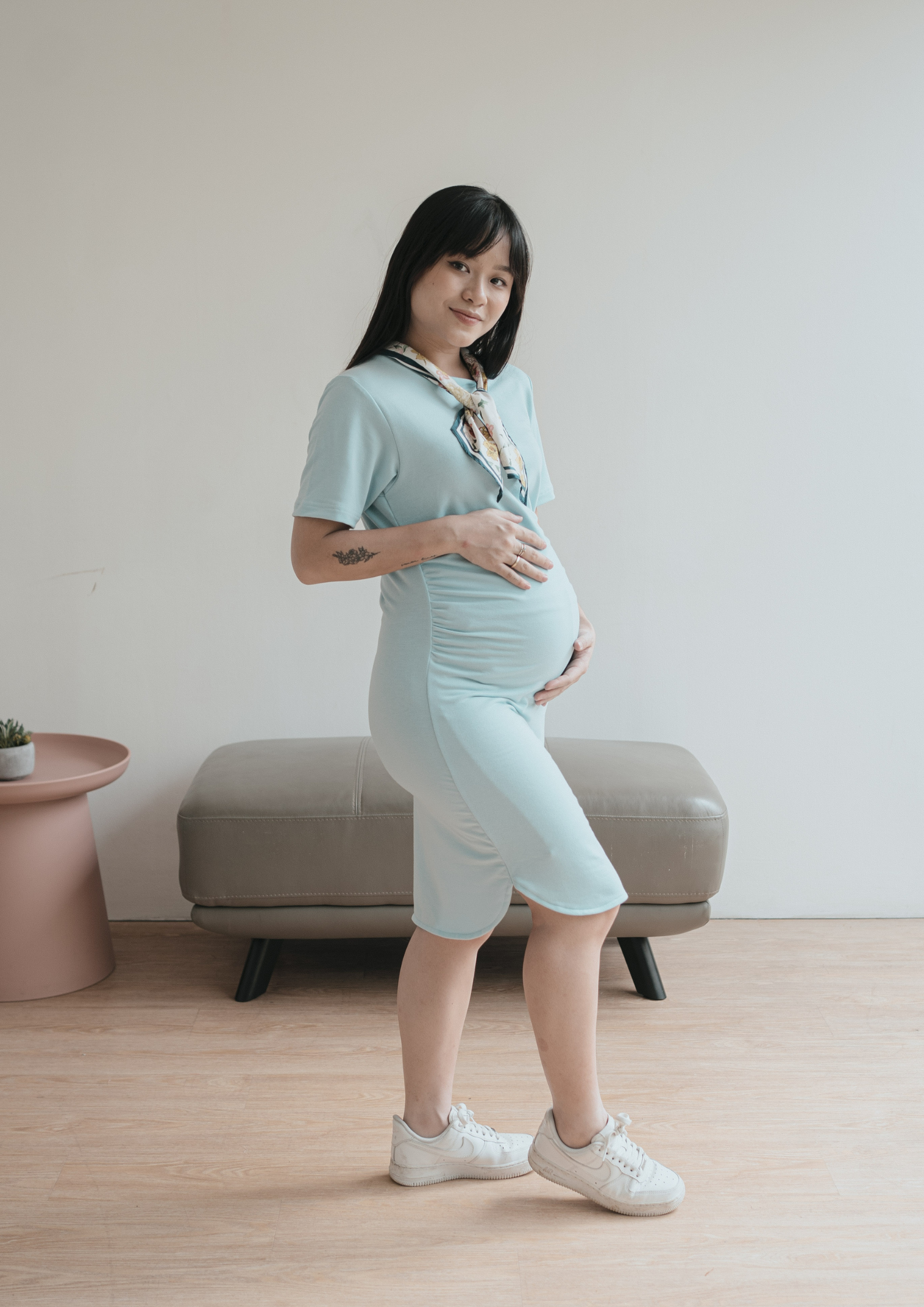 Kaylee Maternity Dress in Skyway
