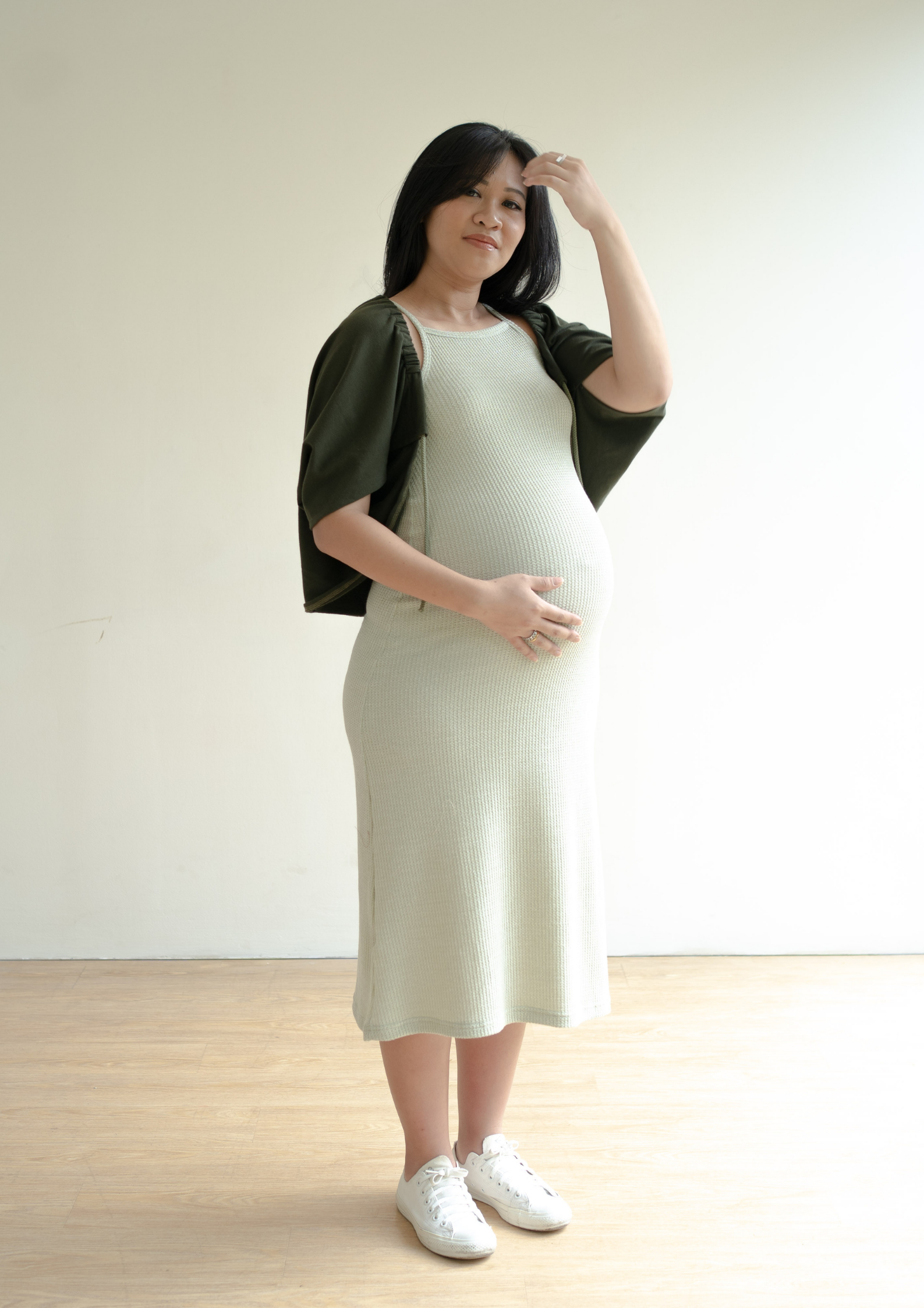 Esme Maternity Dress in Wispy Green