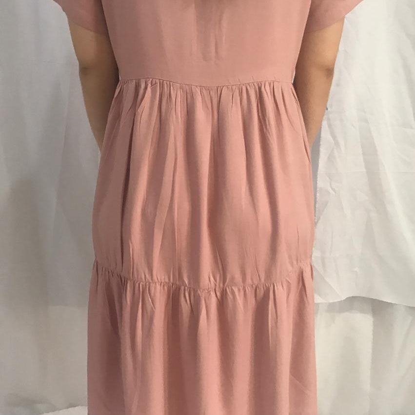 Bella Two Tiered Dress in Pink
