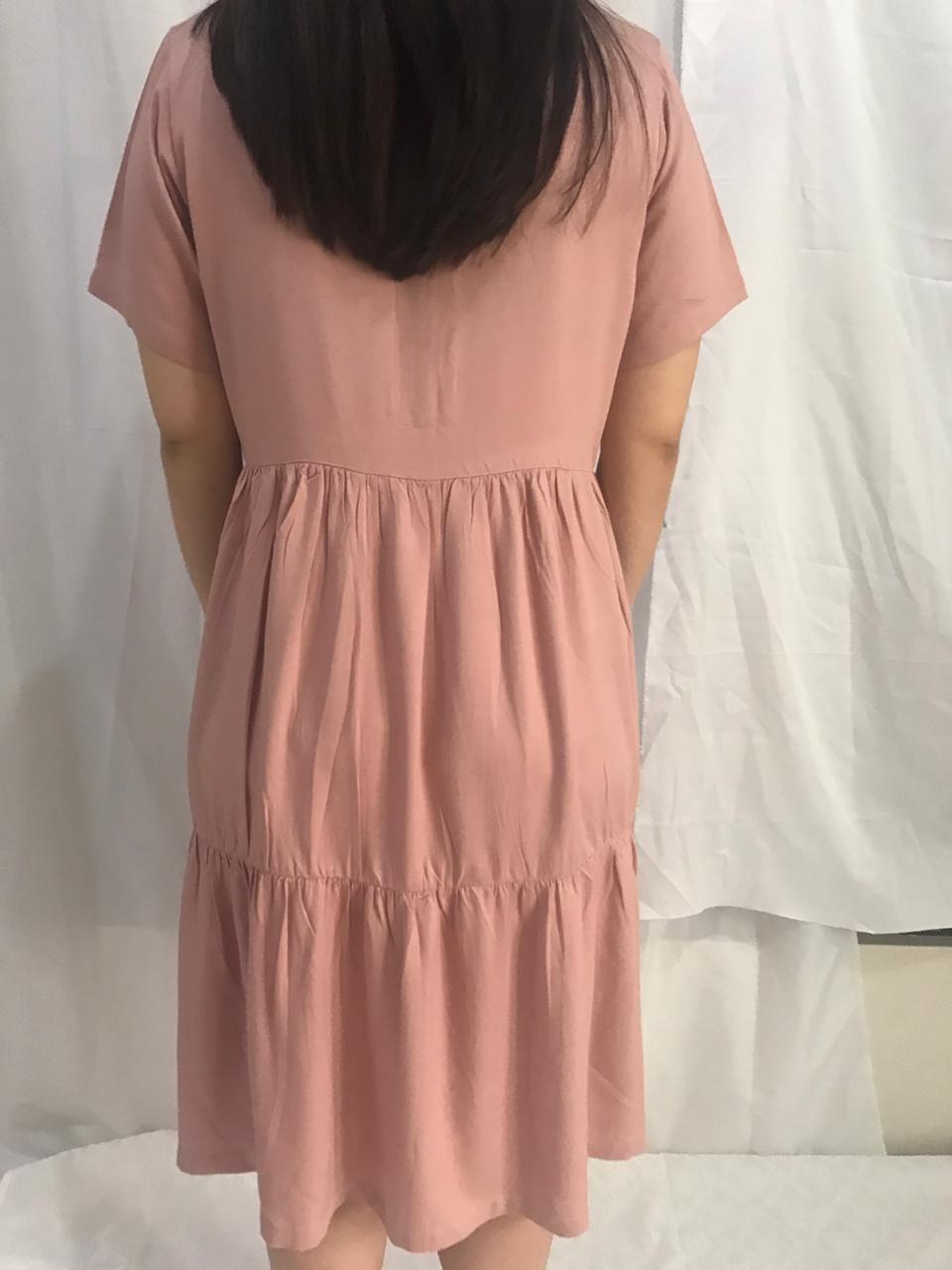 Bella Two Tiered Dress in Pink
