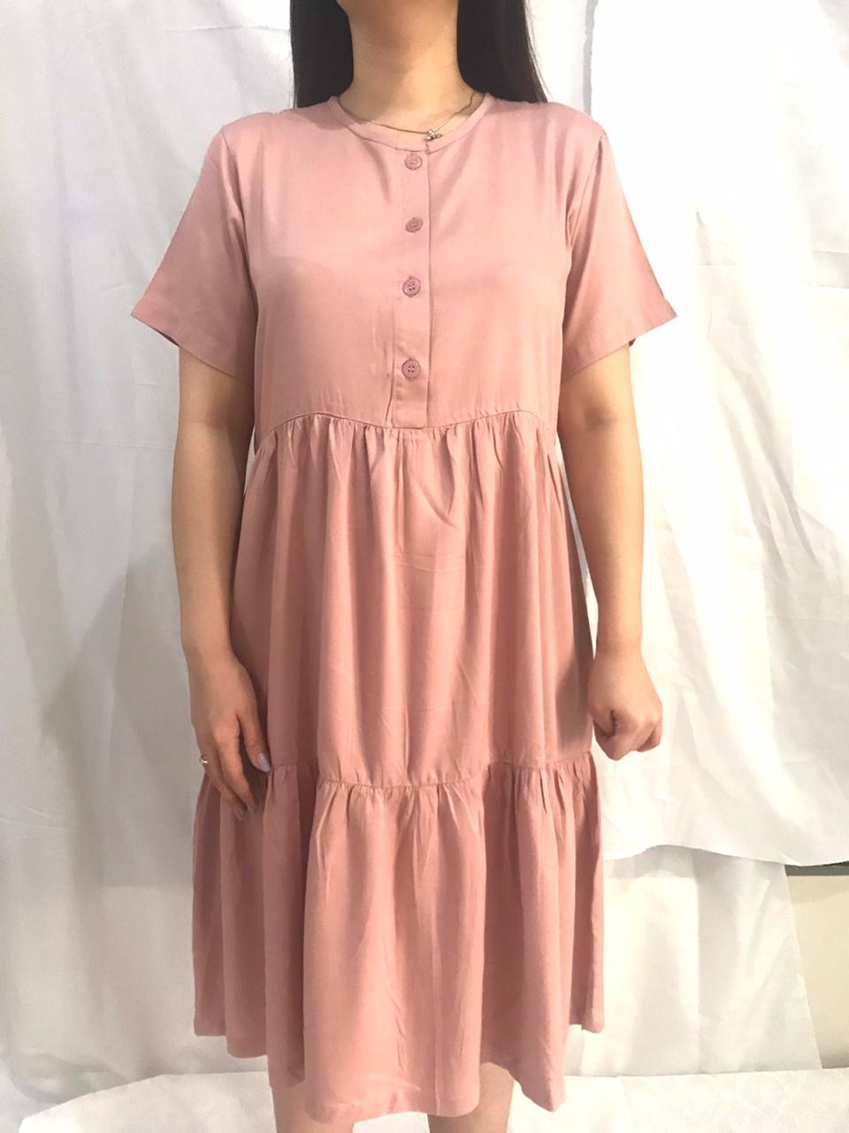 Bella Two Tiered Dress in Pink