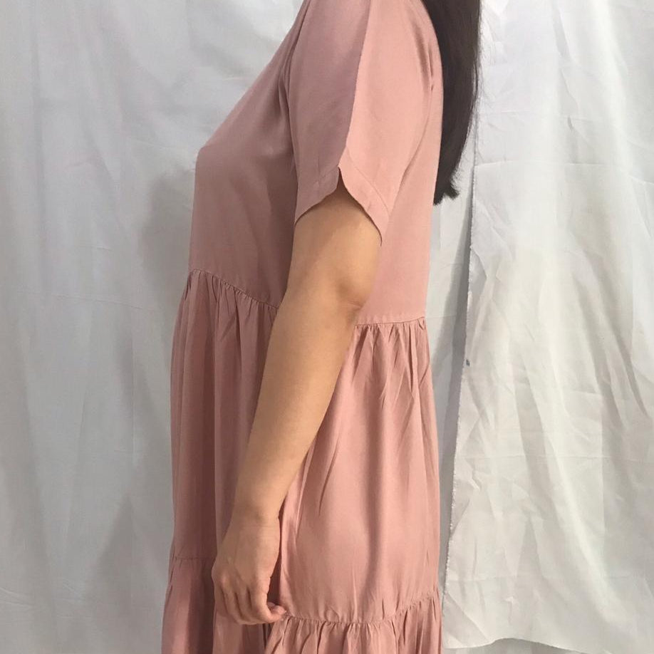 Bella Two Tiered Dress in Pink