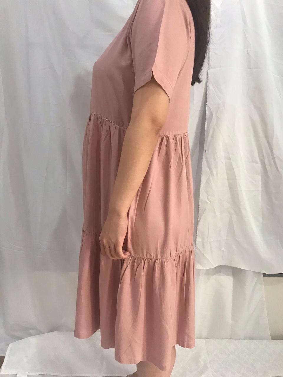 Bella Two Tiered Dress in Pink